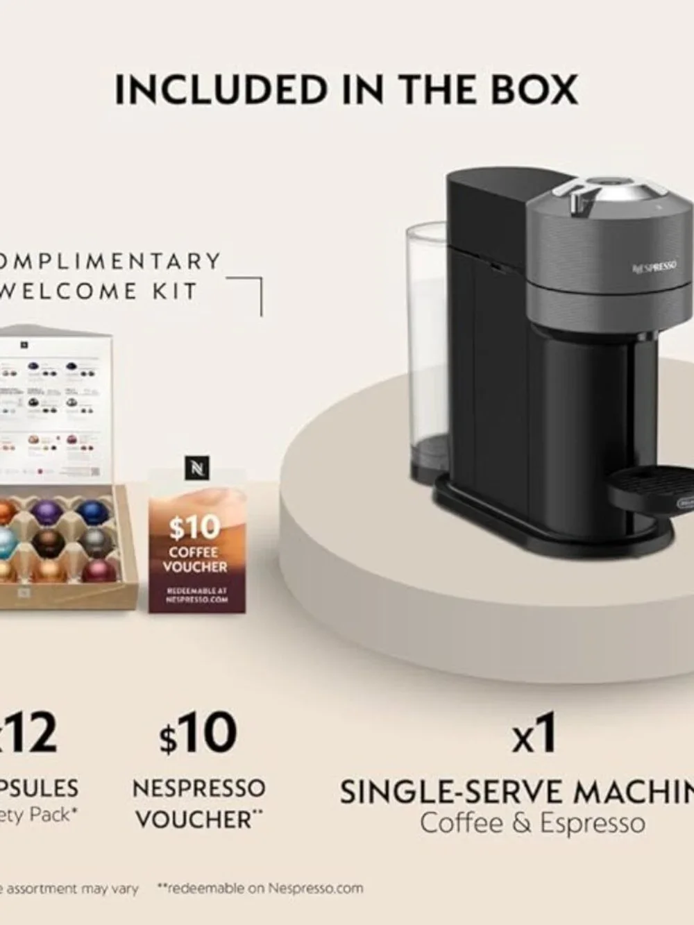 Nespresso - Vertuo Next Premium Coffee and Espresso Maker, 120V - Gray